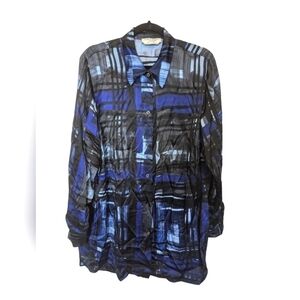 Marina Rinaldi blue silk blouse sz 16